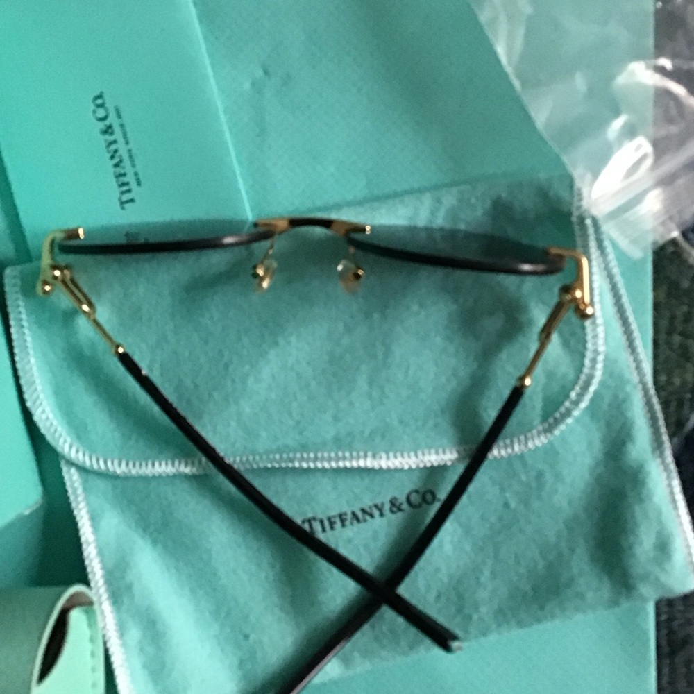 Tiffany & Co. Black Sunglasses with Gold Accents - Picture 4 of 9